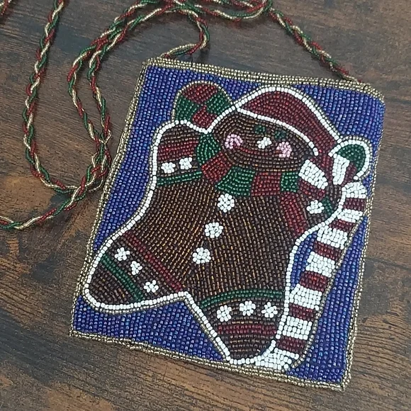 C Marie Beaded Holiday Gingerbreadman Crossbody - Picture 1 of 10